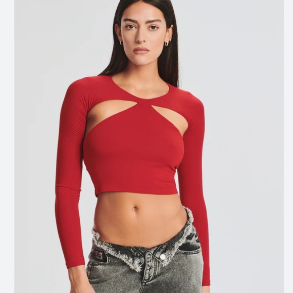 SER.O.YA.ELLIS SUPER SOFT TOP IN CHERRY RED NWT'S - Picture 2 of 7